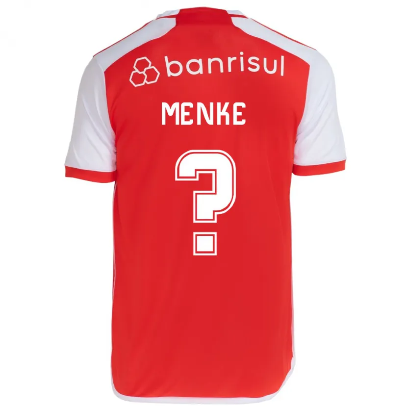 Danxen Dětské Henrique Menke #0 Červená Bílá Domů Hráčské Dresy 2024/25 Dres