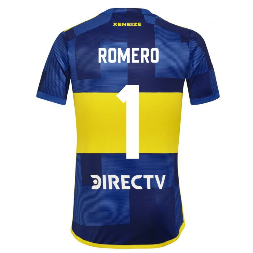 Danxen Dětské Sergio Romero #1 Modrá Žlutá Domů Hráčské Dresy 2024/25 Dres