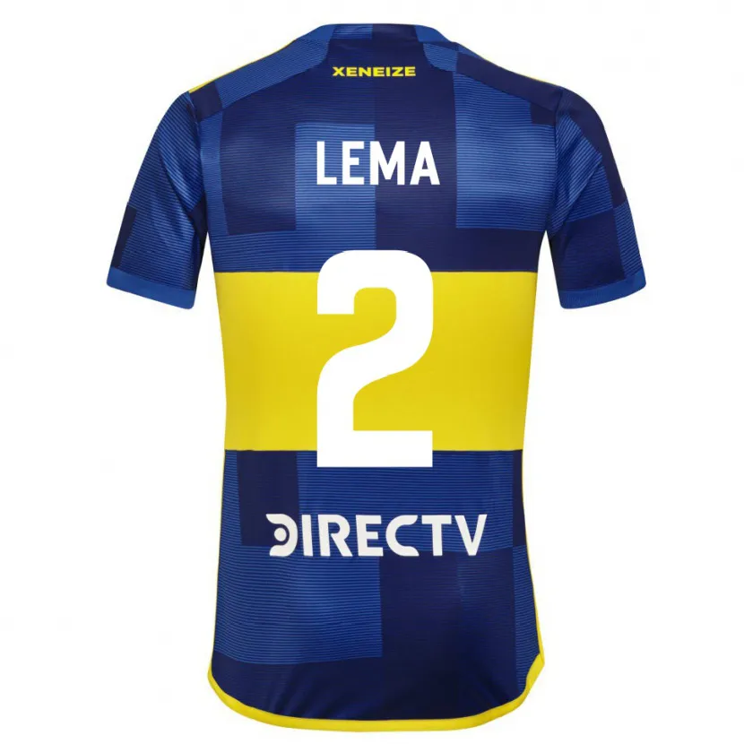 Danxen Dětské Cristian Lema #2 Modrá Žlutá Domů Hráčské Dresy 2024/25 Dres