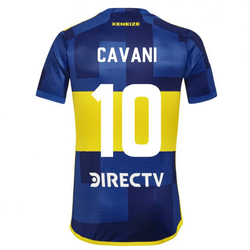 Danxen Dětské Edinson Cavani #10 Modrá Žlutá Domů Hráčské Dresy 2024/25 Dres