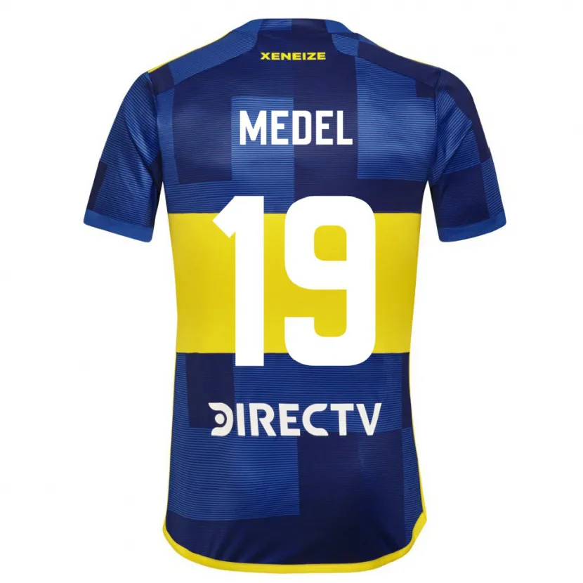 Danxen Dětské Gary Medel #19 Modrá Žlutá Domů Hráčské Dresy 2024/25 Dres