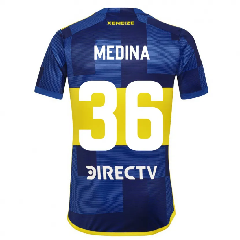 Danxen Dětské Cristian Medina #36 Modrá Žlutá Domů Hráčské Dresy 2024/25 Dres