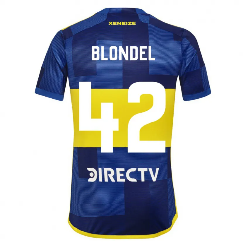 Danxen Dětské Lucas Blondel #42 Modrá Žlutá Domů Hráčské Dresy 2024/25 Dres