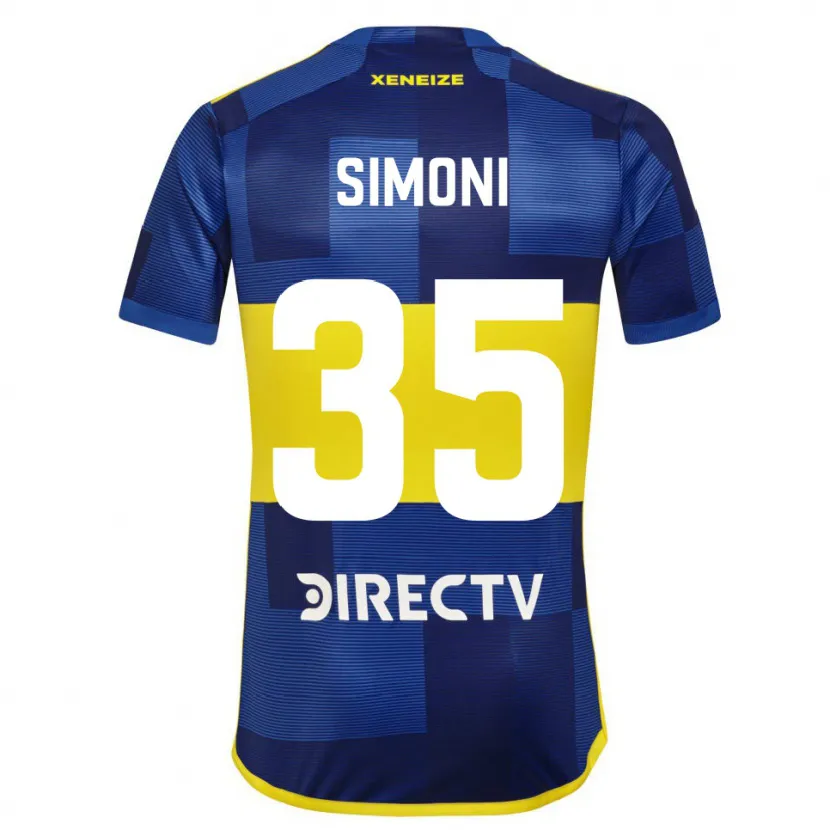 Danxen Dětské Valentino Simoni #35 Modrá Žlutá Domů Hráčské Dresy 2024/25 Dres