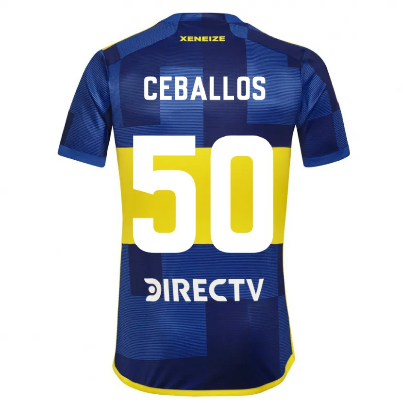 Danxen Dětské Julián Ceballos #50 Modrá Žlutá Domů Hráčské Dresy 2024/25 Dres