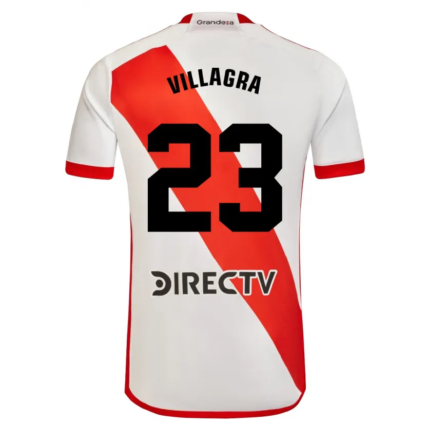 Danxen Dětské Rodrigo Villagra #23 Bílá Červená Domů Hráčské Dresy 2024/25 Dres