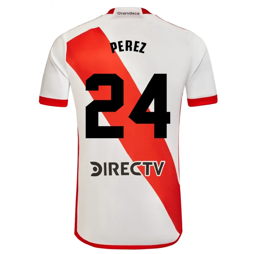 Danxen Dětské Enzo Pérez #24 Bílá Červená Domů Hráčské Dresy 2024/25 Dres