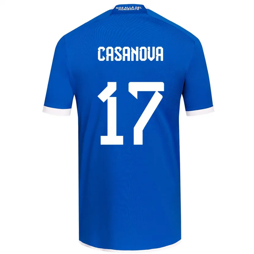 Danxen Dětské Luis Casanova #17 Modrá Bílá Domů Hráčské Dresy 2024/25 Dres