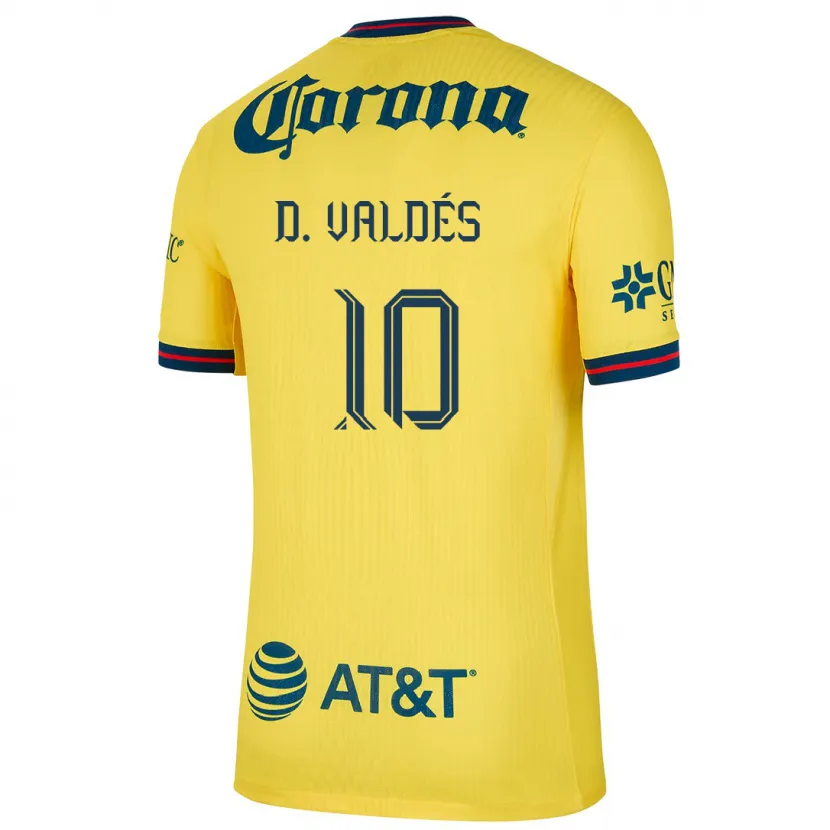 Danxen Dětské Diego Valdés #10 Žlutá Modrá Domů Hráčské Dresy 2024/25 Dres