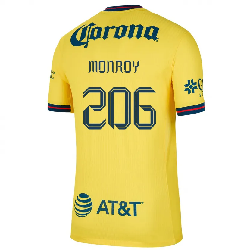 Danxen Dětské Diego Monroy #206 Žlutá Modrá Domů Hráčské Dresy 2024/25 Dres