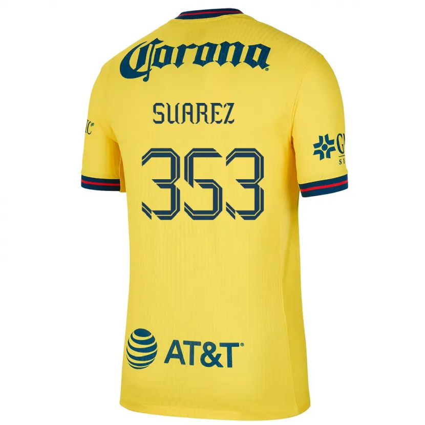 Danxen Dětské Irwin Suarez #353 Žlutá Modrá Domů Hráčské Dresy 2024/25 Dres