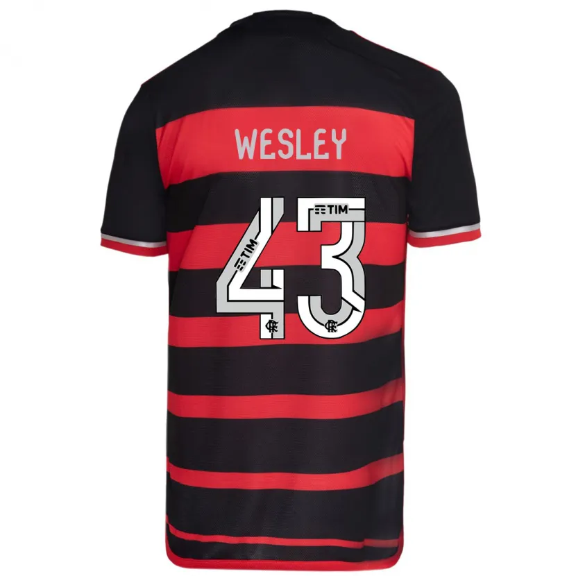 Danxen Dětské Wesley #43 Červená Černá Domů Hráčské Dresy 2024/25 Dres