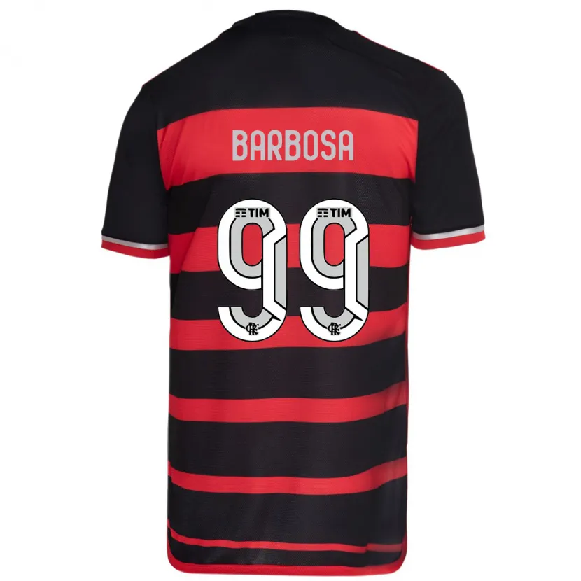 Danxen Dětské Gabriel Barbosa #99 Červená Černá Domů Hráčské Dresy 2024/25 Dres