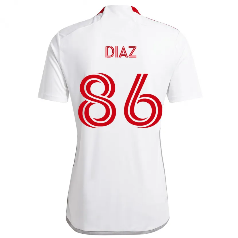 Danxen Dětské Alec Díaz #86 Bílá Červená Daleko Hráčské Dresy 2024/25 Dres