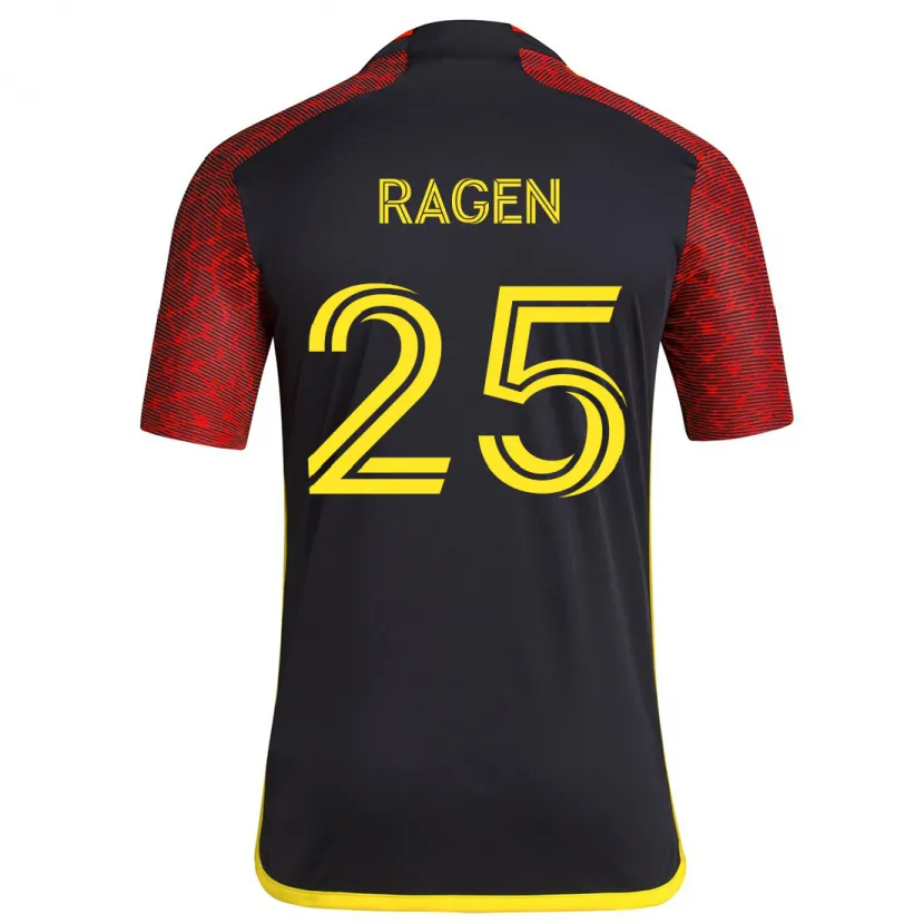 Danxen Dětské Jackson Ragen #25 Červená Černá Daleko Hráčské Dresy 2024/25 Dres