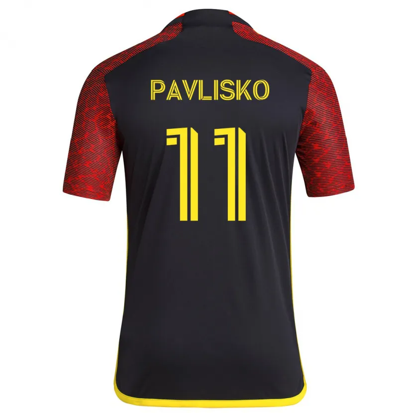 Danxen Dětské Kirsten Pavlisko #11 Červená Černá Daleko Hráčské Dresy 2024/25 Dres