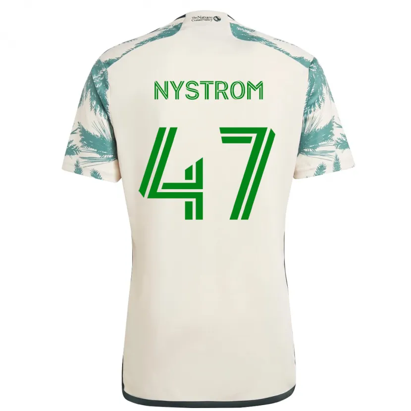 Danxen Dětské Maximo Nystrom #47 Béžová Hnědá Daleko Hráčské Dresy 2024/25 Dres