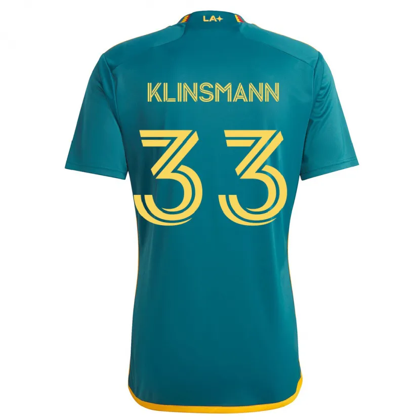 Danxen Dětské Jonathan Klinsmann #33 Zelená Žlutá Daleko Hráčské Dresy 2024/25 Dres