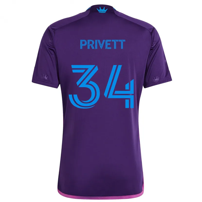 Danxen Dětské Andrew Privett #34 Fialová Modrá Daleko Hráčské Dresy 2024/25 Dres