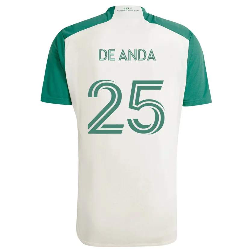 Danxen Dětské Anthony De Anda #25 Žluté Barvy Zelená Daleko Hráčské Dresy 2024/25 Dres