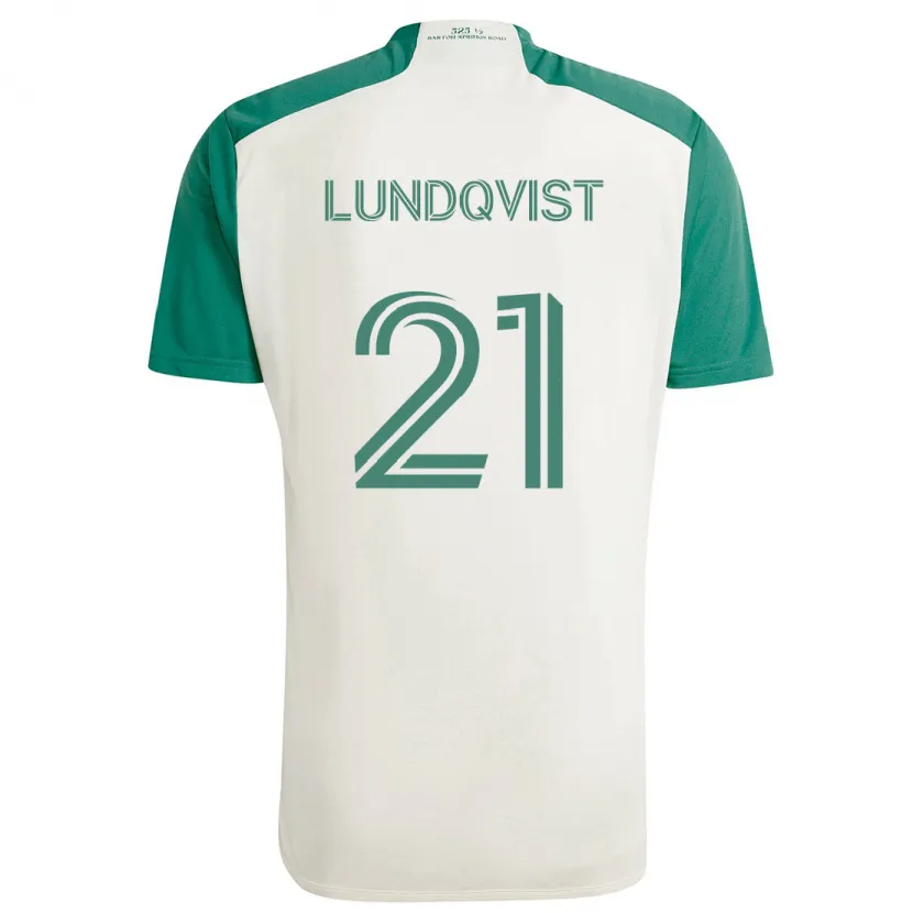 Danxen Dětské Adam Lundqvist #21 Žluté Barvy Zelená Daleko Hráčské Dresy 2024/25 Dres