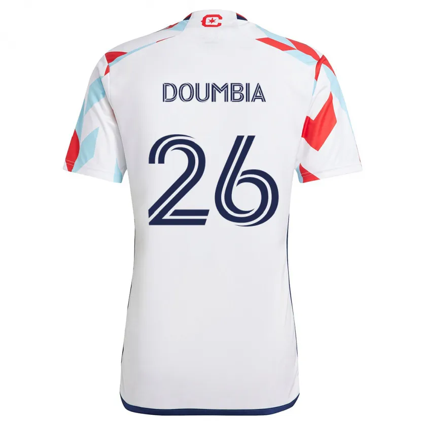 Danxen Dětské Ousmane Doumbia #26 Bílá Červená Modrá Daleko Hráčské Dresy 2024/25 Dres