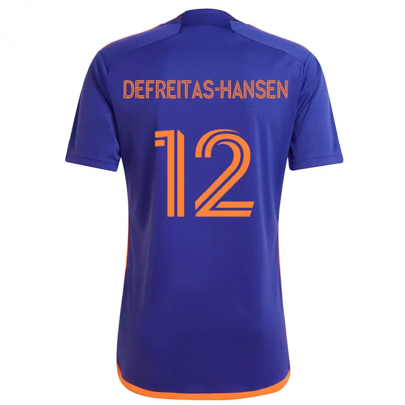 Danxen Dětské Nicholas Defreitas-Hansen #12 Fialová Oranžová Daleko Hráčské Dresy 2024/25 Dres