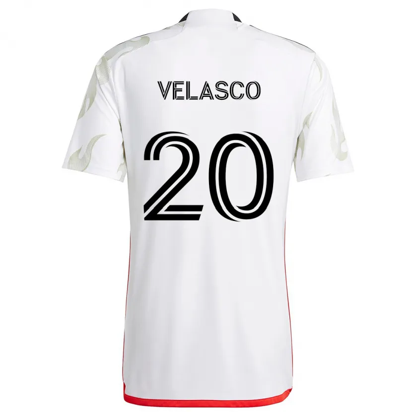 Danxen Dětské Alan Velasco #20 Bílá Červená Černá Daleko Hráčské Dresy 2024/25 Dres