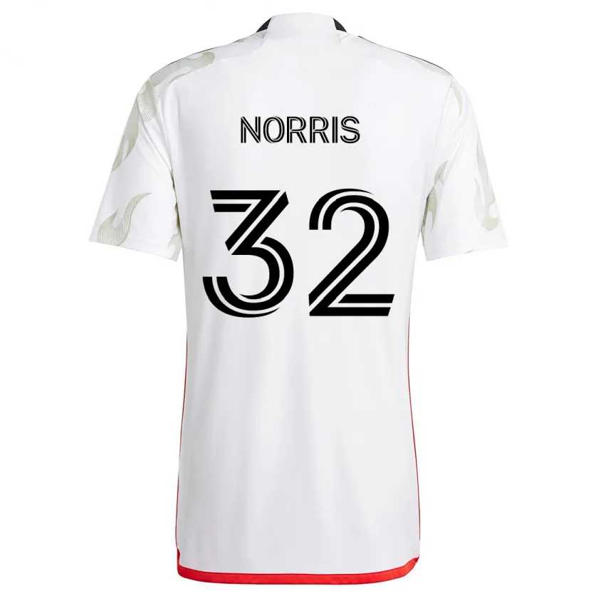 Danxen Dětské Nolan Norris #32 Bílá Červená Černá Daleko Hráčské Dresy 2024/25 Dres