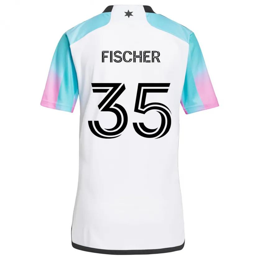 Danxen Dětské Britton Fischer #35 Bílá Modrá Černá Daleko Hráčské Dresy 2024/25 Dres