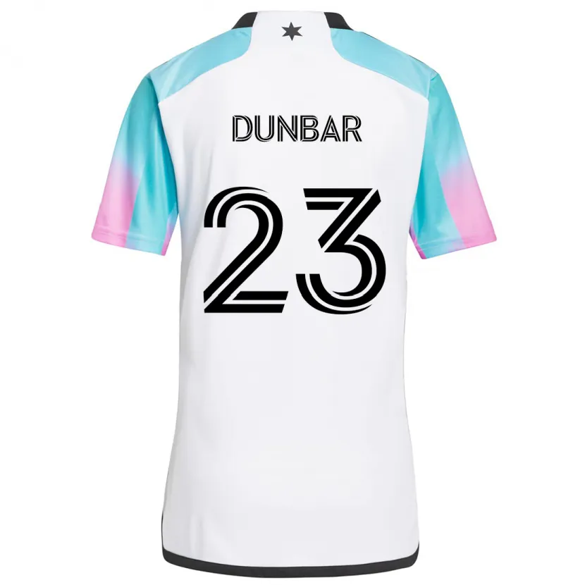 Danxen Dětské Cameron Dunbar #23 Bílá Modrá Černá Daleko Hráčské Dresy 2024/25 Dres