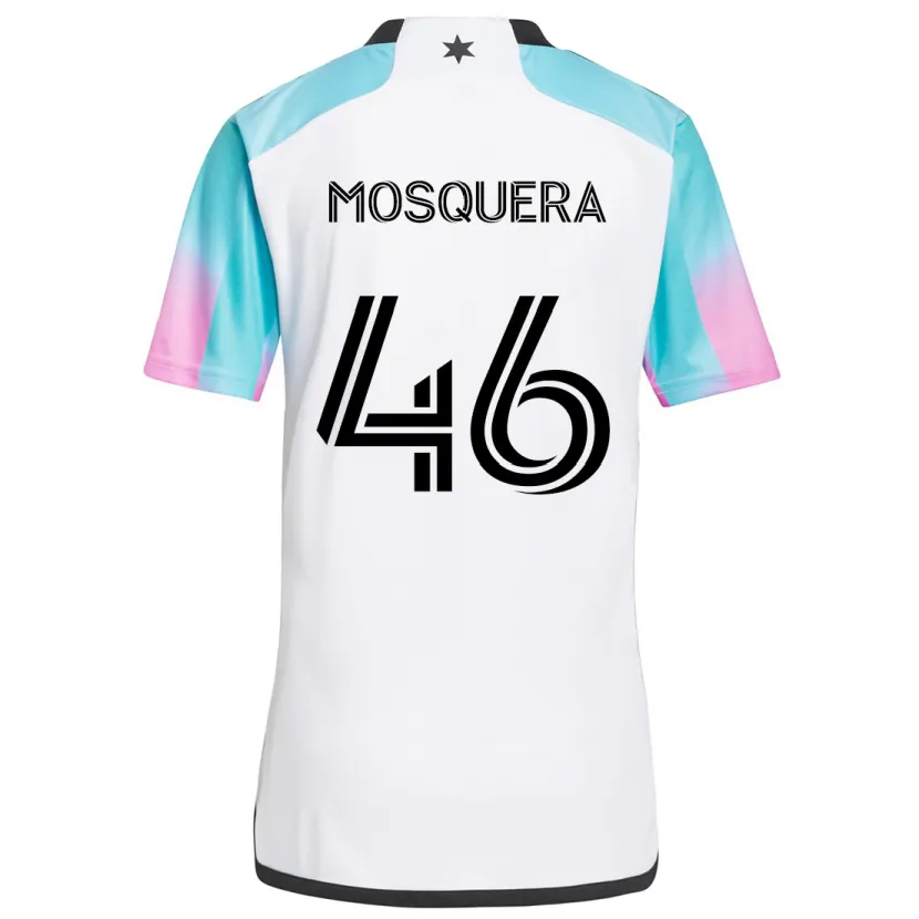 Danxen Dětské Juan Camilo Mosquera #46 Bílá Modrá Černá Daleko Hráčské Dresy 2024/25 Dres