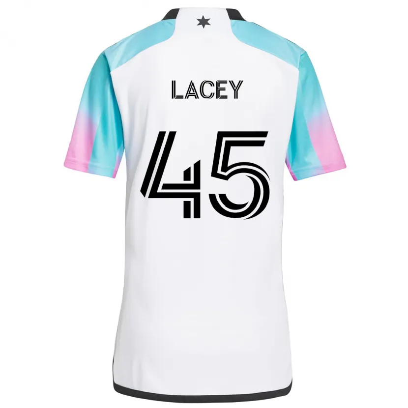 Danxen Dětské Kameron Lacey #45 Bílá Modrá Černá Daleko Hráčské Dresy 2024/25 Dres