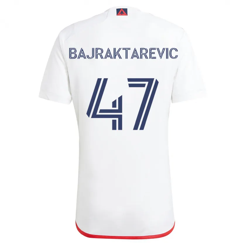 Danxen Dětské Esmir Bajraktarević #47 Bílá Červená Daleko Hráčské Dresy 2024/25 Dres