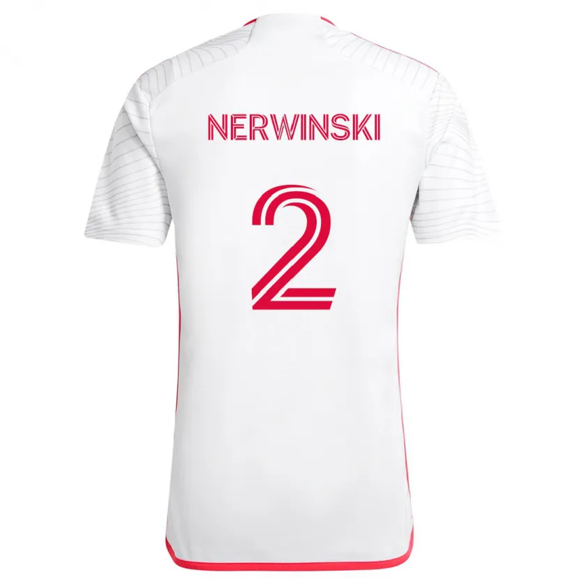 Danxen Dětské Jake Nerwinski #2 Bílá Červená Daleko Hráčské Dresy 2024/25 Dres