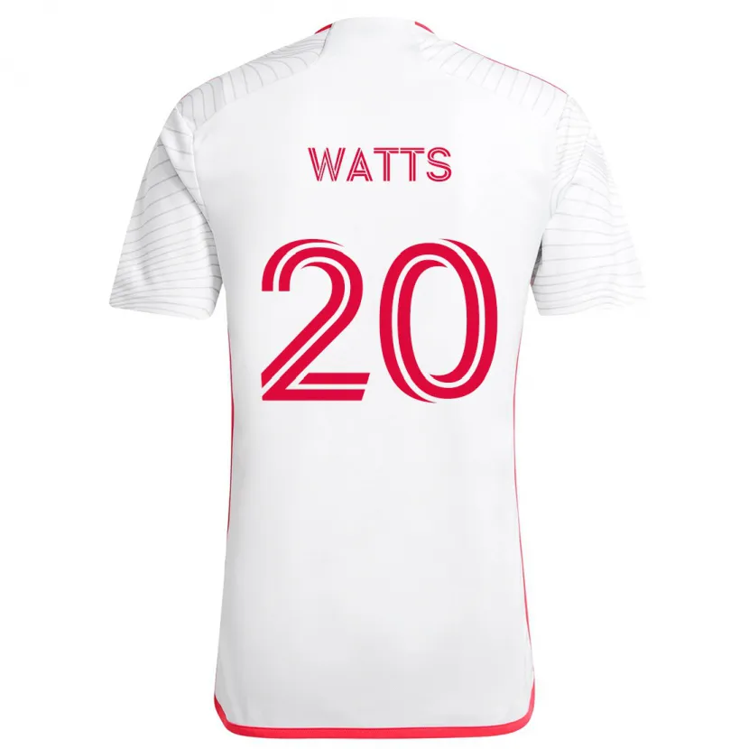 Danxen Dětské Akil Watts #20 Bílá Červená Daleko Hráčské Dresy 2024/25 Dres