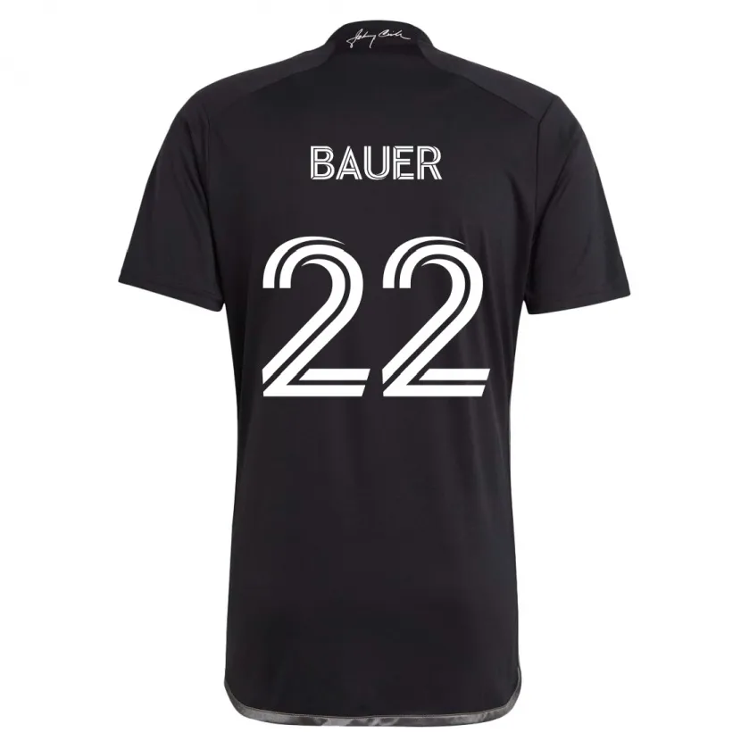 Danxen Dětské Josh Bauer #22 Černá Daleko Hráčské Dresy 2024/25 Dres