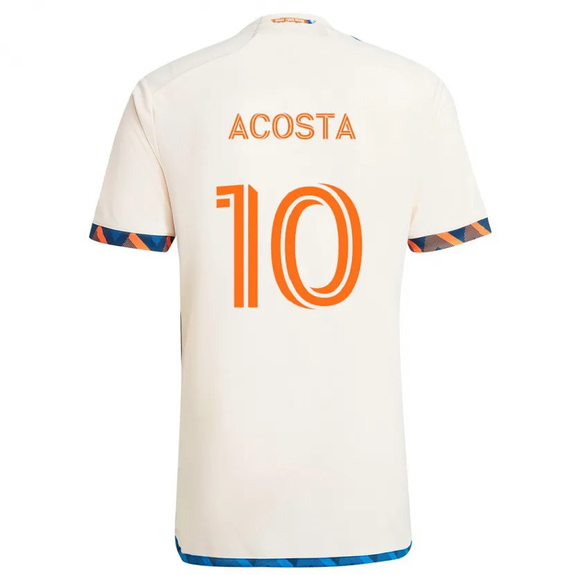 Danxen Dětské Luciano Acosta #10 Bílá Oranžová Daleko Hráčské Dresy 2024/25 Dres