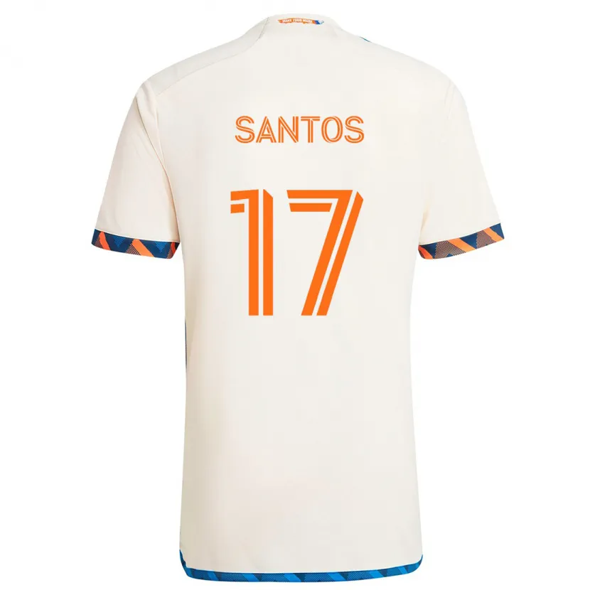 Danxen Dětské Sergio Santos #17 Bílá Oranžová Daleko Hráčské Dresy 2024/25 Dres