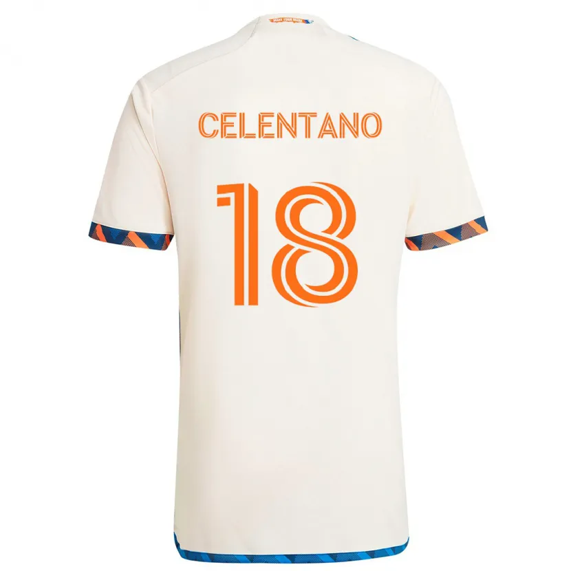 Danxen Dětské Roman Celentano #18 Bílá Oranžová Daleko Hráčské Dresy 2024/25 Dres