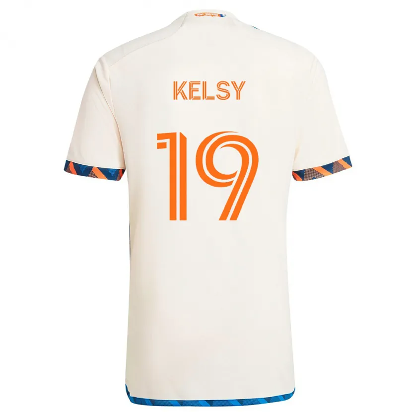 Danxen Dětské Kevin Kelsy #19 Bílá Oranžová Daleko Hráčské Dresy 2024/25 Dres