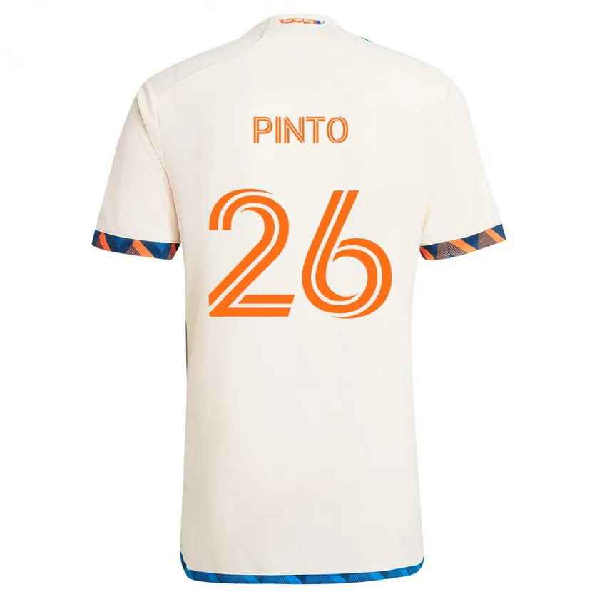 Danxen Dětské Malik Pinto #26 Bílá Oranžová Daleko Hráčské Dresy 2024/25 Dres