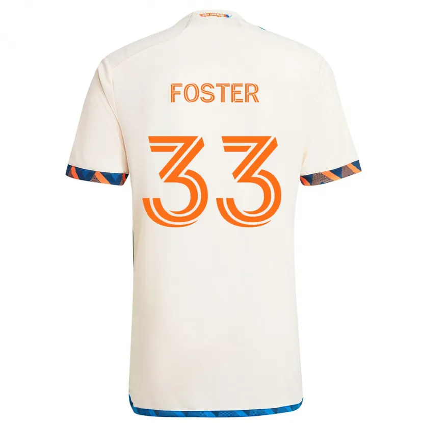 Danxen Dětské Isaiah Foster #33 Bílá Oranžová Daleko Hráčské Dresy 2024/25 Dres