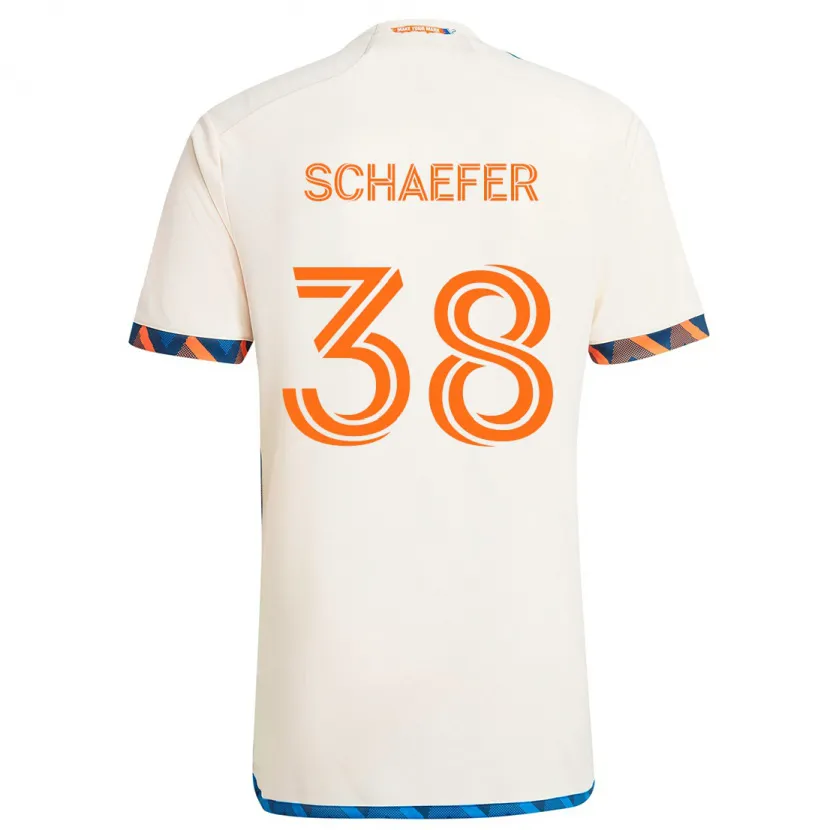 Danxen Dětské Brian Schaefer #38 Bílá Oranžová Daleko Hráčské Dresy 2024/25 Dres