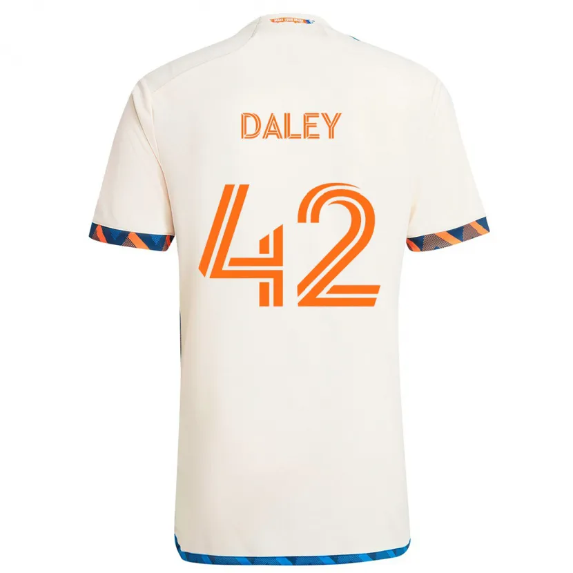 Danxen Dětské Amir Daley #42 Bílá Oranžová Daleko Hráčské Dresy 2024/25 Dres