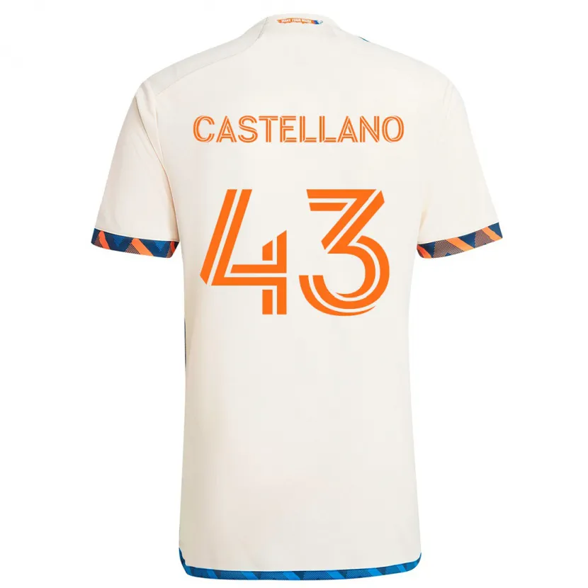 Danxen Dětské Jesús Castellano #43 Bílá Oranžová Daleko Hráčské Dresy 2024/25 Dres