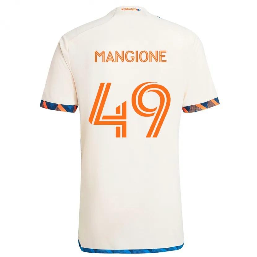 Danxen Dětské Peter Mangione #49 Bílá Oranžová Daleko Hráčské Dresy 2024/25 Dres