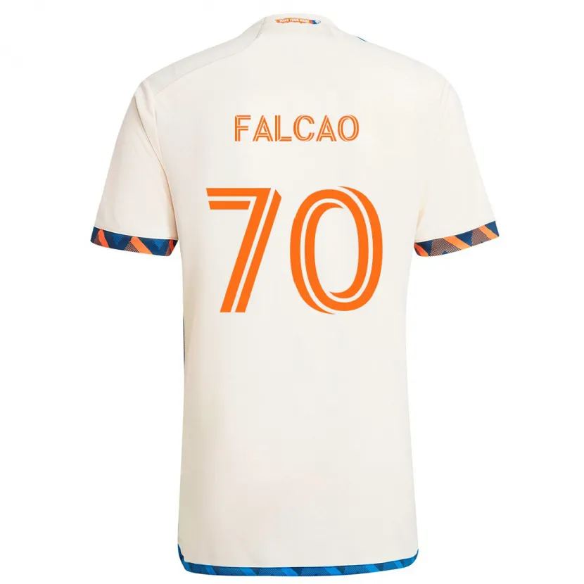 Danxen Dětské Kiano Falcao #70 Bílá Oranžová Daleko Hráčské Dresy 2024/25 Dres