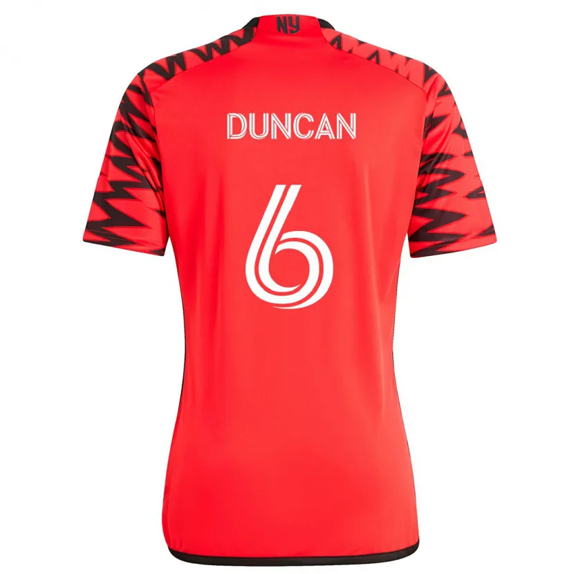 Danxen Dětské Kyle Duncan #6 Červená Černá Bílá Daleko Hráčské Dresy 2024/25 Dres