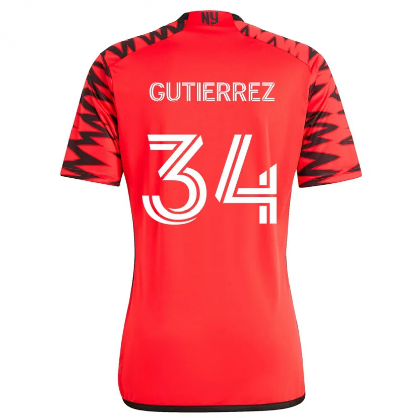 Danxen Dětské Juan Gutiérrez #34 Červená Černá Bílá Daleko Hráčské Dresy 2024/25 Dres